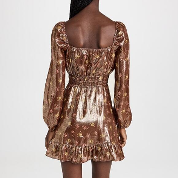 New ~ PAIGE ~ Noah Floral Metallic Mini A-Line Dress Size XS CRUISE VACAY - Picture 2 of 12